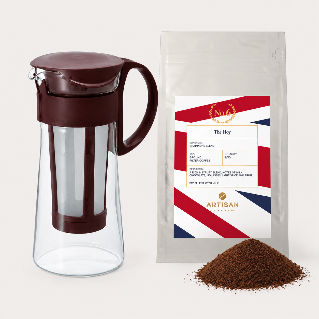 The Hoy Cold Brew Bundle | Hario Jug and 240g Ground Coffee
