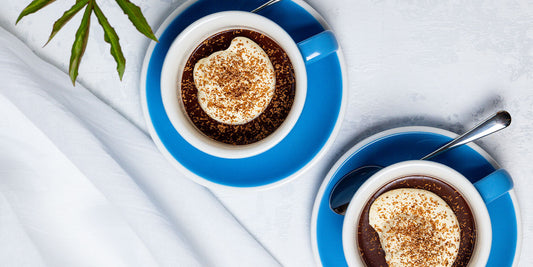 Chocolate cups with coffee cream
