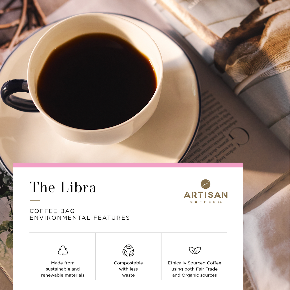 The Libra HalfCaf Coffee Bag