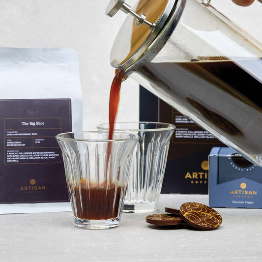 Artisan-coffee-co_The-big-shot_Whole-bean_cafetiere_expresso-glass