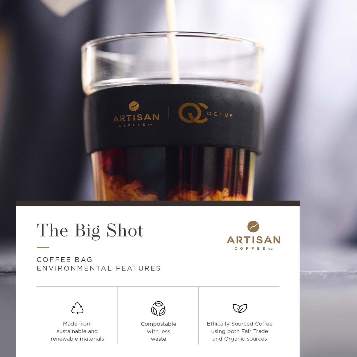 Artisan Coffee Co the big shot coffee bag infographic environmental