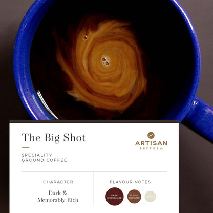 Artisan Coffee Co The Big Shot ground coffee Infographic flavour notes