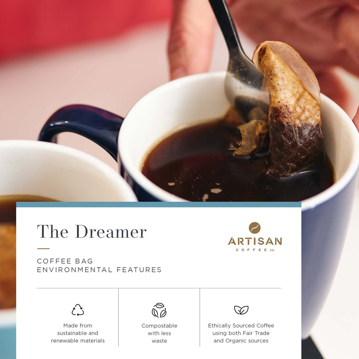 Artisan Coffee Co The Dreamer Coffee bags Infographic Environmental