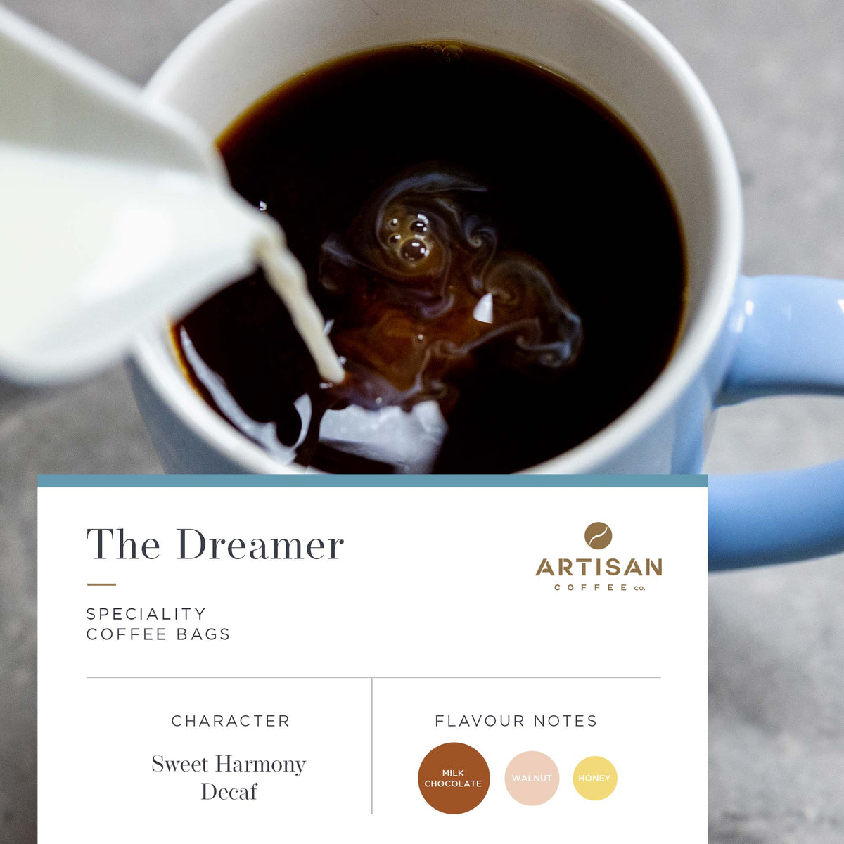 Artisan Coffee Co The Dreamer Coffee bags Infographic Flaovour Notes