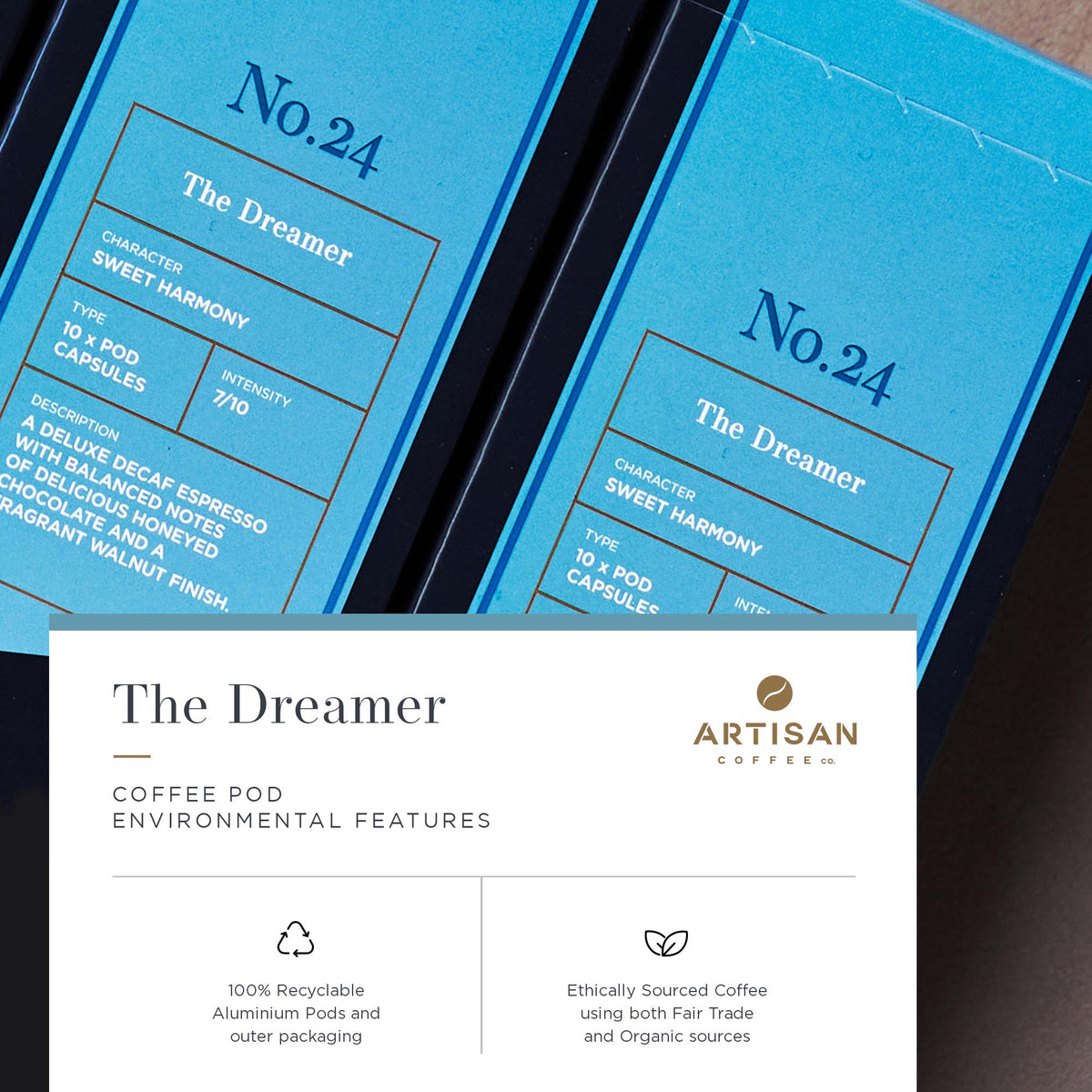 Artisan Coffee Co The Dreamer Pods Infographic Environmental features