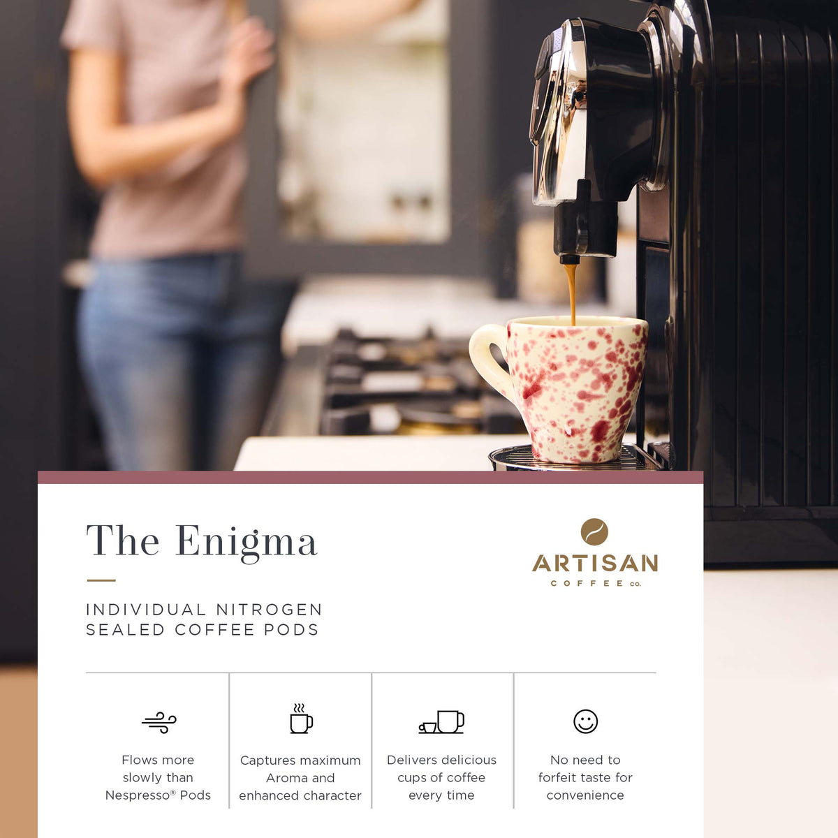 Artisan Coffee Co The Enigma Pods Infographic Nitrogen Sealed