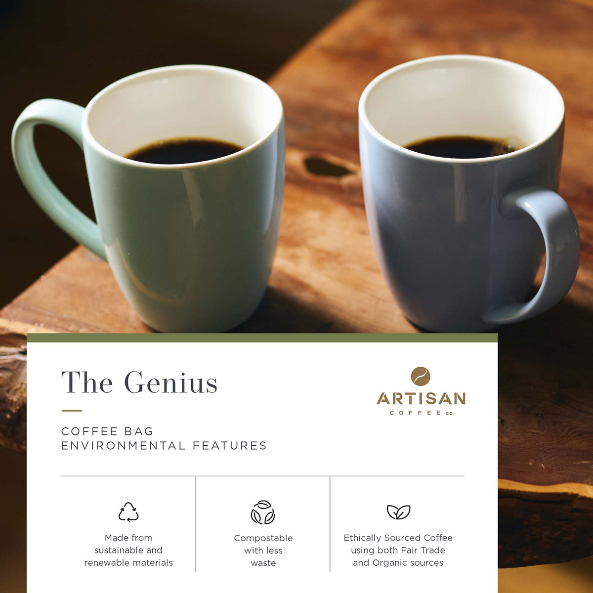 Artisan Coffee Co The Genius Coffee bags Infographic environmental