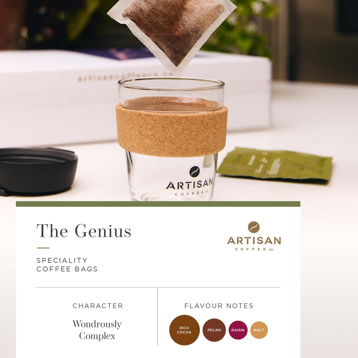 Artisan Coffee Co The Genius Coffee bags Infographic flavour notes
