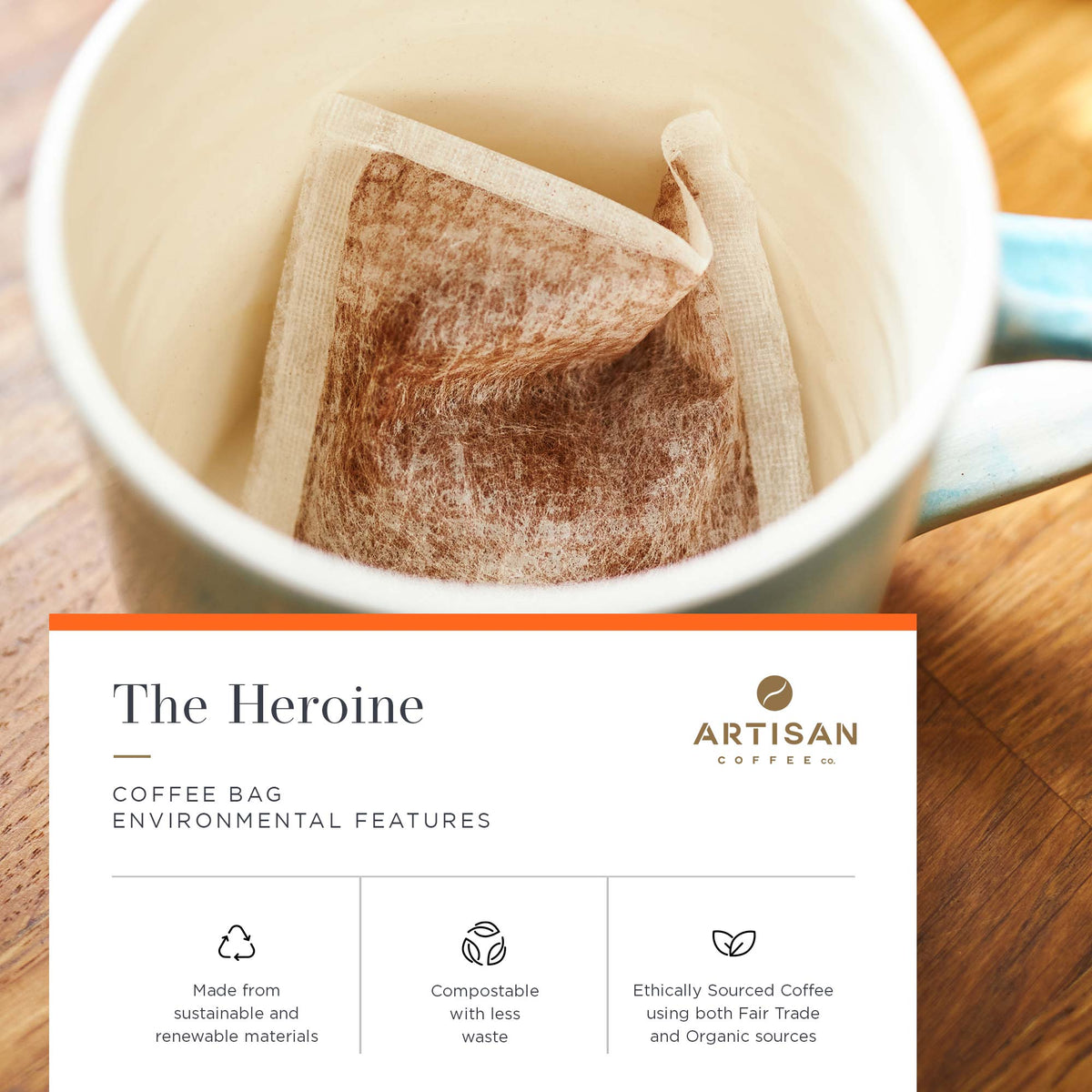 Artisan Coffee Co The Heroine Coffee bags Infographic Environmental
