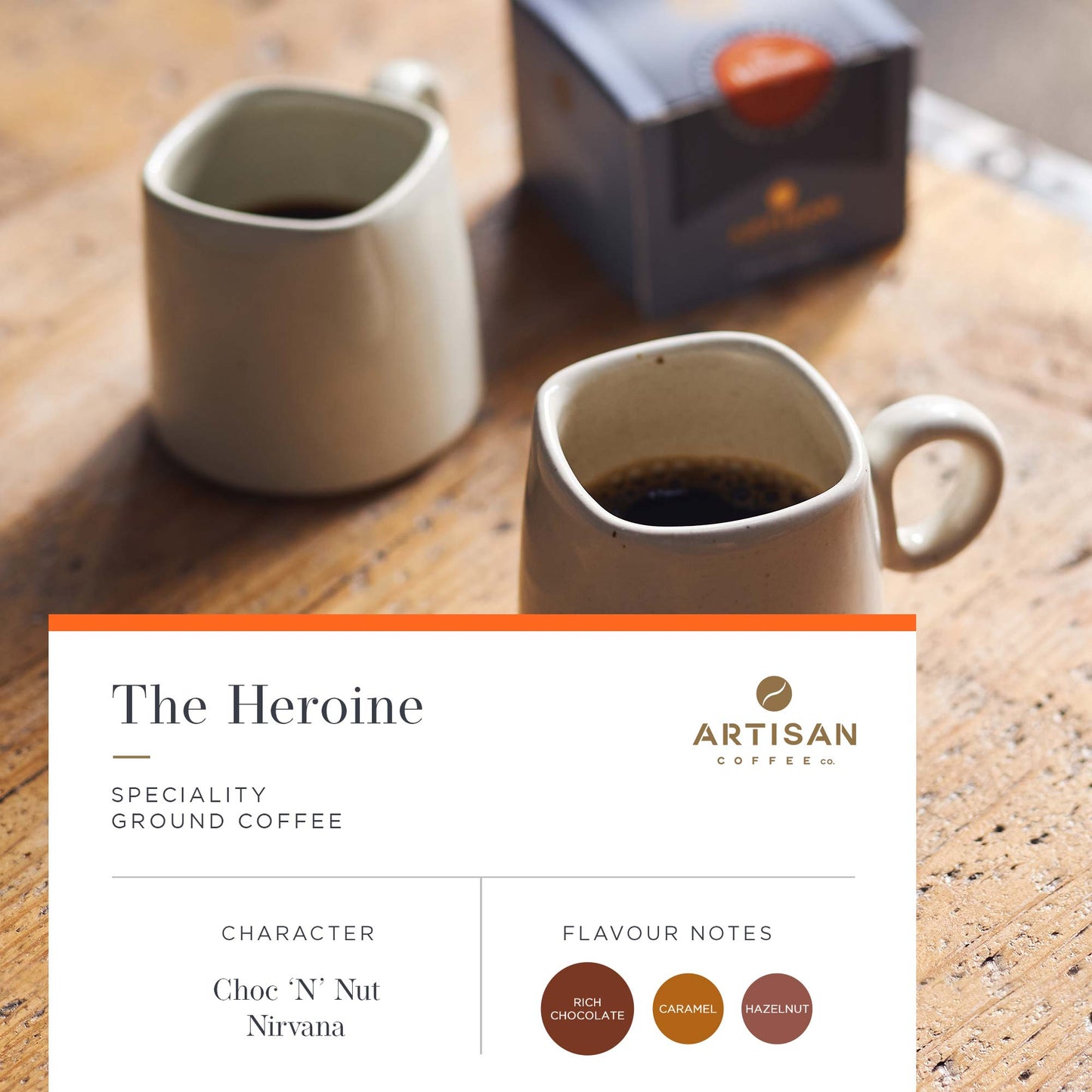 Artisan Coffee Co The Heroine ground coffee Infographic flavour notes