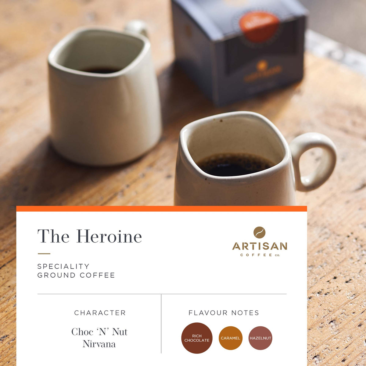 Artisan Coffee Co The Heroine ground coffee Infographic flavour notes