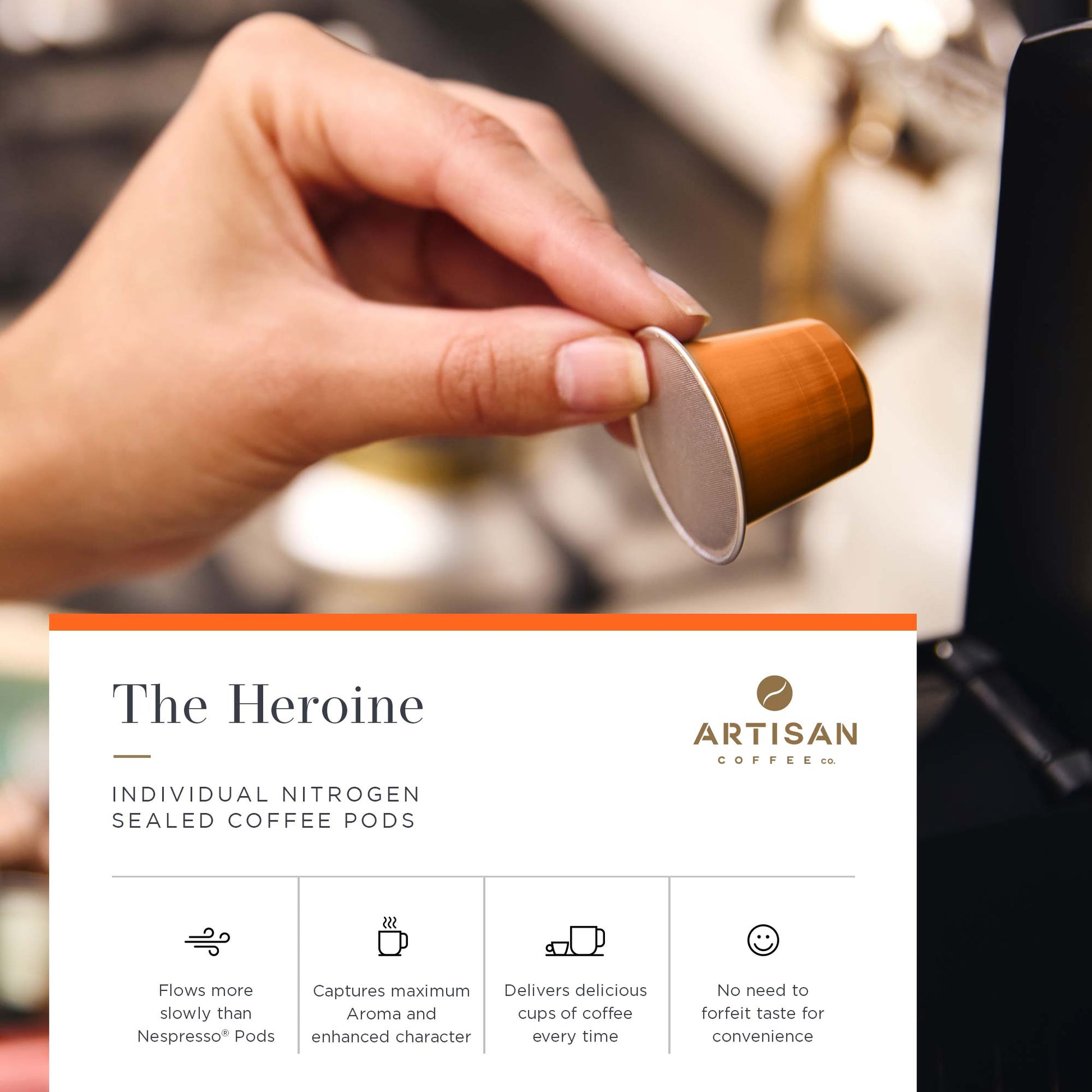 Artisan Coffee Co The Heroine Pods Infographic Nitrogen Sealed