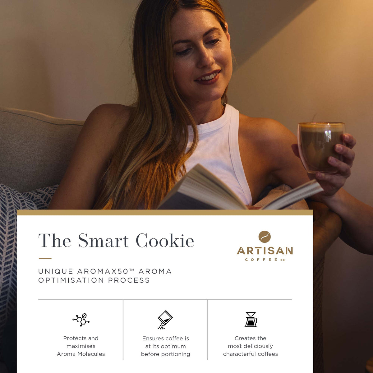 Artisan Coffee Co The Smart Cookie ground coffee Infographic aroma