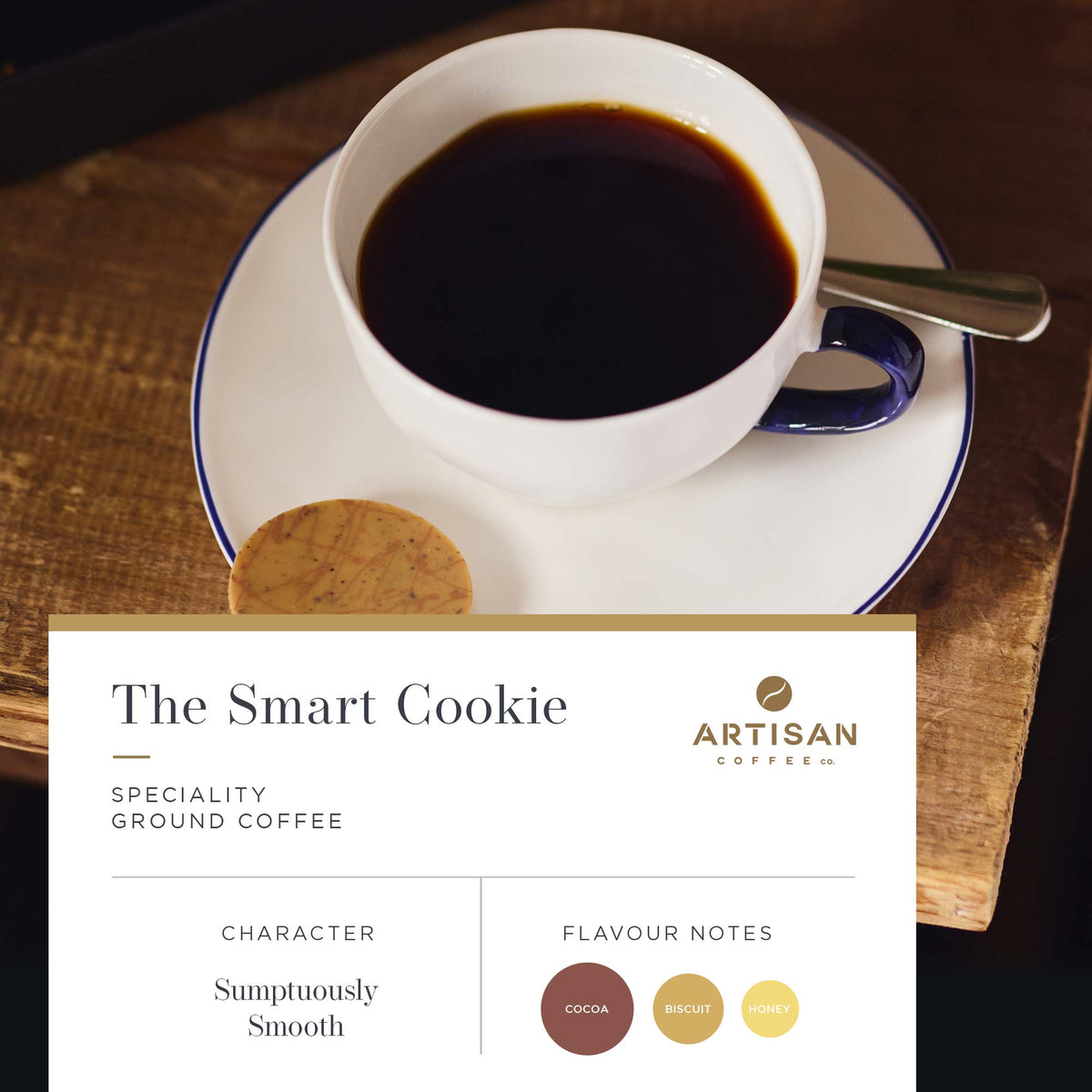Artisan Coffee Co The Smart Cookie ground coffee Infographic flavour notes